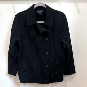 Denim & Co. Black Button Up Coat